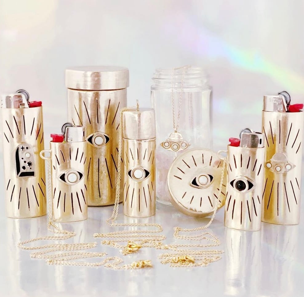 Image of Eye Stash Jar with Opal