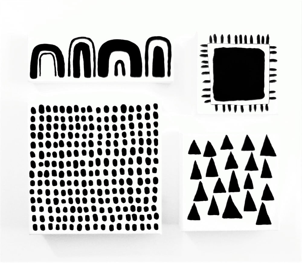 Image of pOlka dOt raindrOps - 8" X 8" CANVAS
