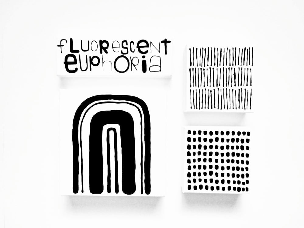 Image of * fLUOReSCeNt eUPhORiA * - 3" X 9" CANVAS