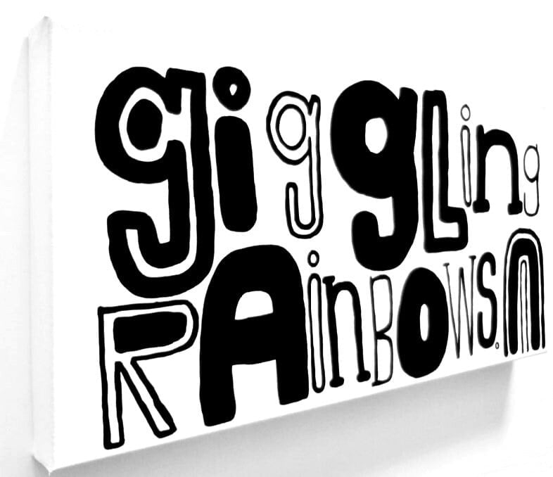 Image of GiGGLiNG RAiNbOWS . - 10" X 20" CANVAS