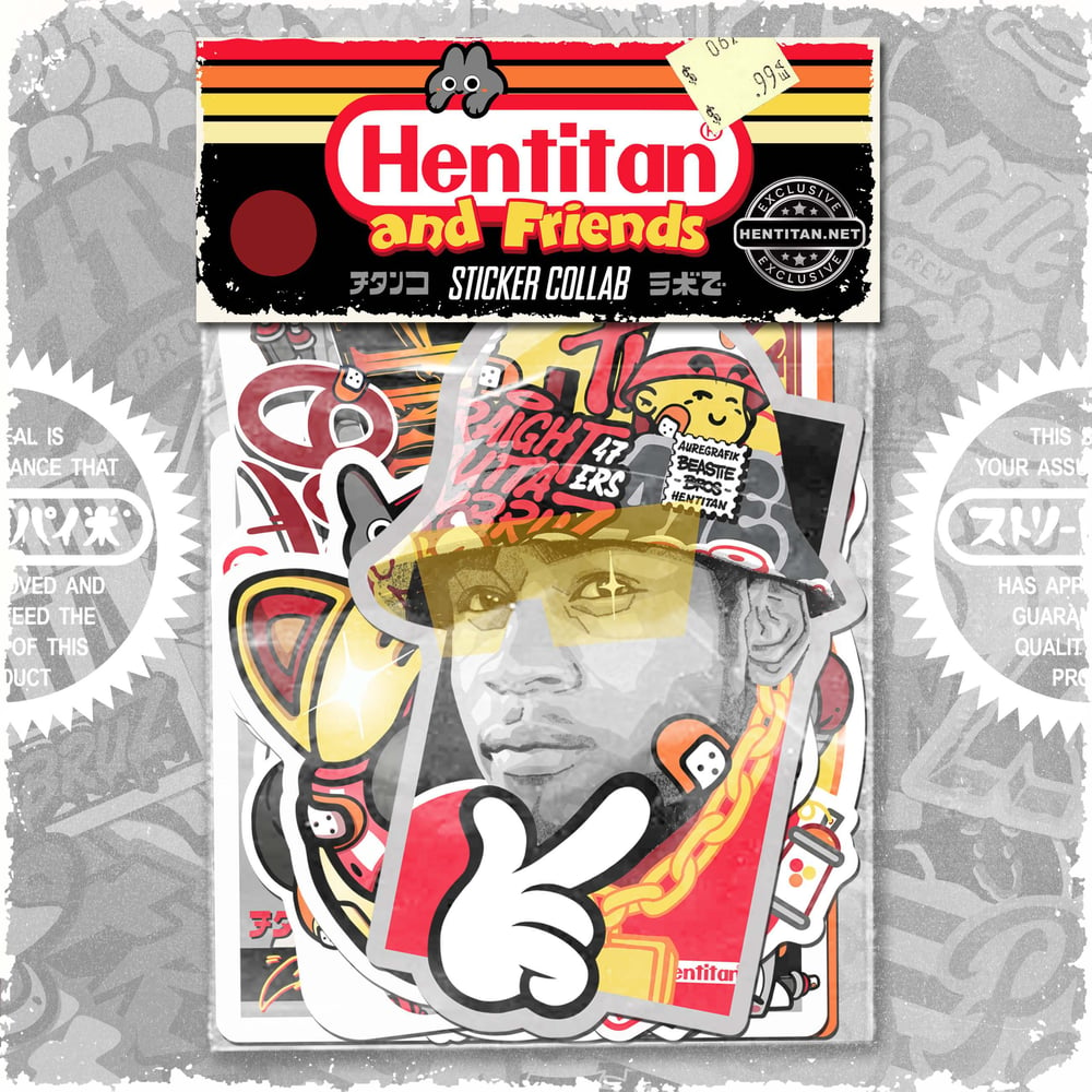 HENTITAN AND FRIENDS - BROWN STICKER PACK