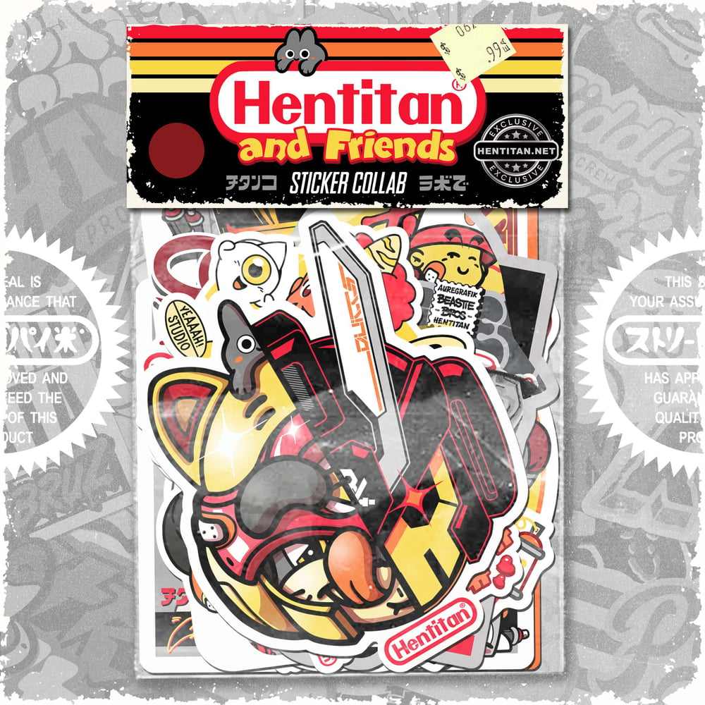 HENTITAN AND FRIENDS - BROWN STICKER PACK