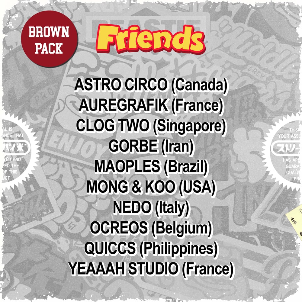 HENTITAN AND FRIENDS - BROWN STICKER PACK