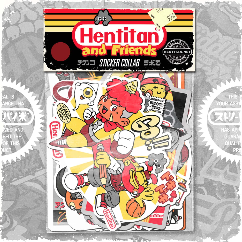 HENTITAN AND FRIENDS - BROWN STICKER PACK