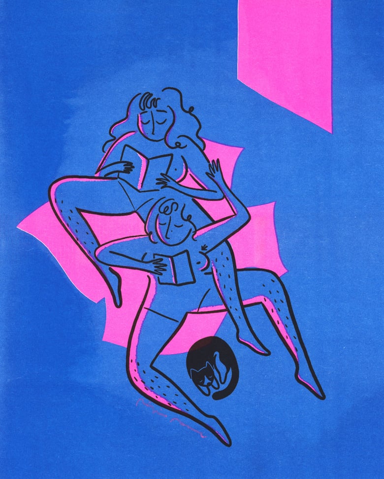 Image of Les lectrices — risographie de Pépin Pomme