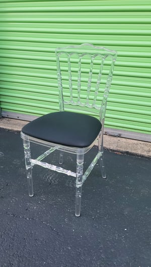Image of Adult ghost  chair  / Clear chair +  White Cushion 