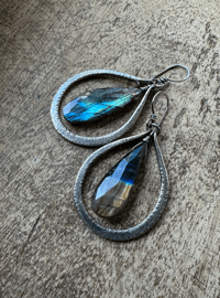 Image 6 of Sterling Silver Labradorite earrings 