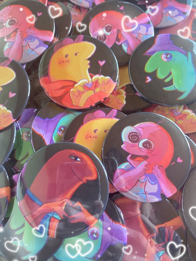 Smiling Friends 58mm badges