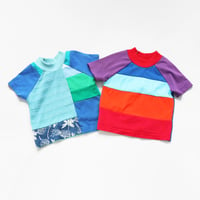 Image 1 of rainbow 3T patchwork mix toddler all gender sleeve short tee top shirt boys girls kids child