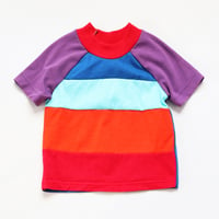 Image 3 of rainbow 3T patchwork mix toddler all gender sleeve short tee top shirt boys girls kids child