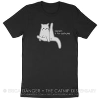 Image 2 of Racism is for Assholes Tee, featuring Anxiety Cat