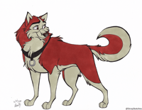 Red Sled Dog - Original Art