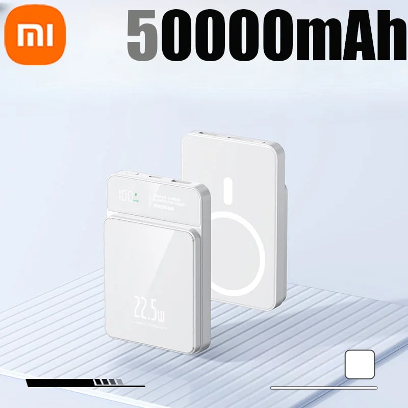 MSL 50000mAh Power Bank - Magnetic Qi Wireless Charger, 22.5W Fast Charging for iPhone, Samsung