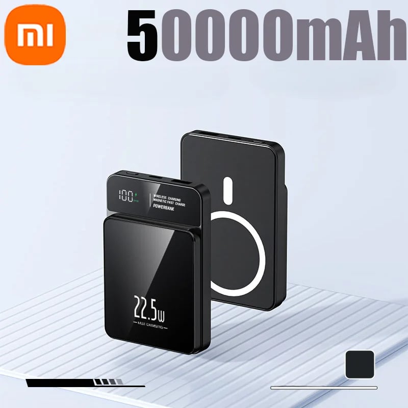 MSL 50000mAh Power Bank - Magnetic Qi Wireless Charger, 22.5W Fast Charging for iPhone, Samsung