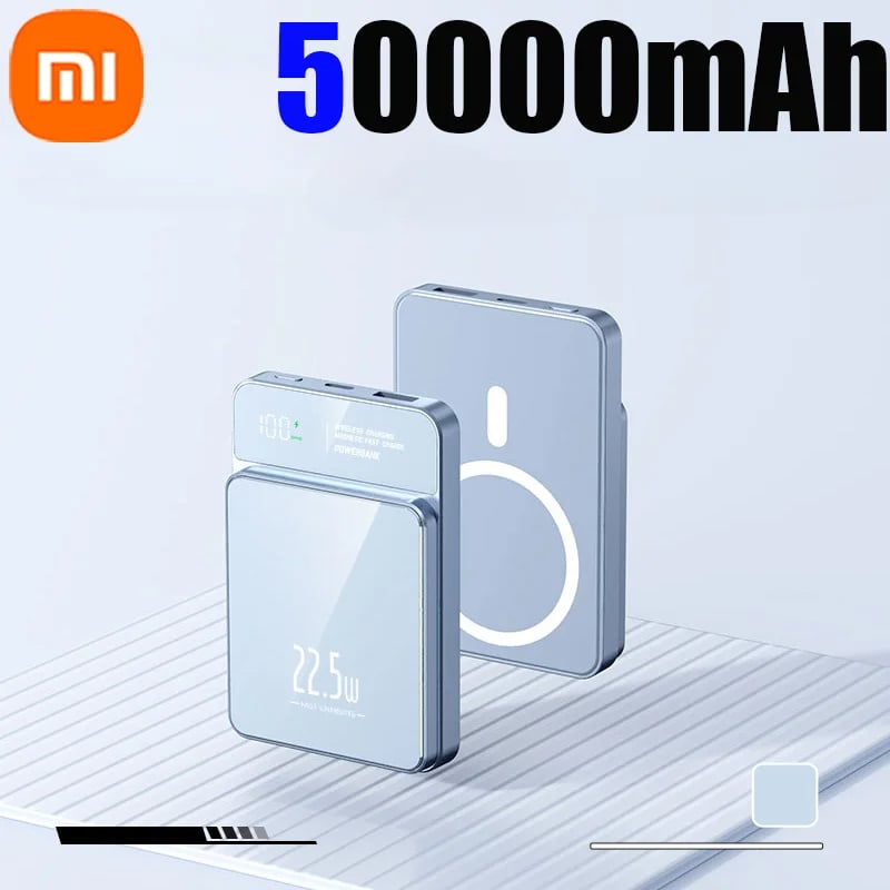 MSL 50000mAh Power Bank - Magnetic Qi Wireless Charger, 22.5W Fast Charging for iPhone, Samsung