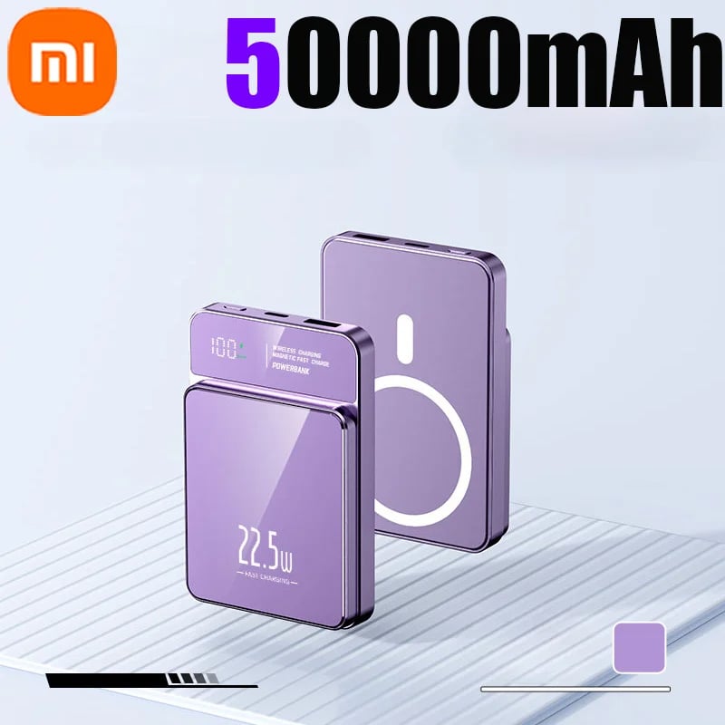 MSL 50000mAh Power Bank - Magnetic Qi Wireless Charger, 22.5W Fast Charging for iPhone, Samsung