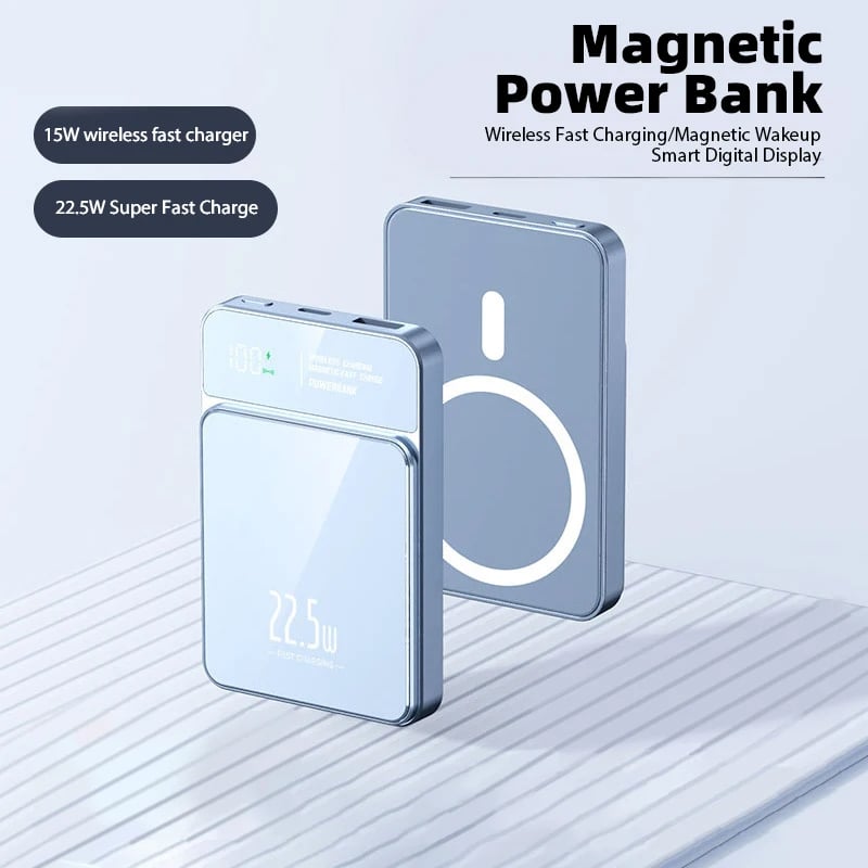 MSL 50000mAh Power Bank - Magnetic Qi Wireless Charger, 22.5W Fast Charging for iPhone, Samsung