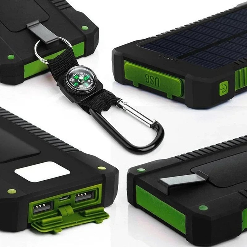 200000mAh Portable Solar Power Bank - Fast Charging, Waterproof with SOS Flashlight