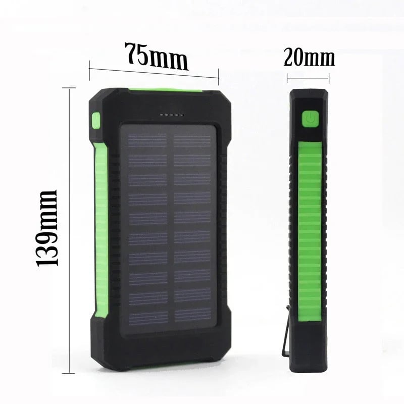 200000mAh Portable Solar Power Bank - Fast Charging, Waterproof with SOS Flashlight
