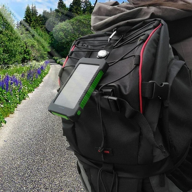 200000mAh Portable Solar Power Bank - Fast Charging, Waterproof with SOS Flashlight