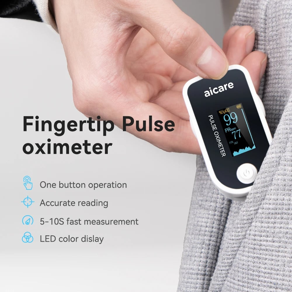 AICARE Medical Digital Oximeter - Blood Oxygen, Heart Rate for Adult & Child