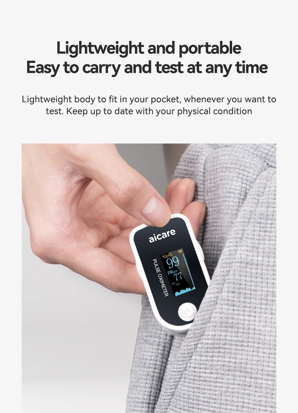 AICARE Medical Digital Oximeter - Blood Oxygen, Heart Rate for Adult & Child