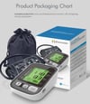 Digital LCD Blood Pressure Monitor - Heart Rate, Large Cuff, Portable