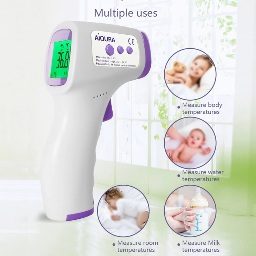 Digital Infrared Forehead Thermometer - Non-Contact, Medical for Baby & Adults