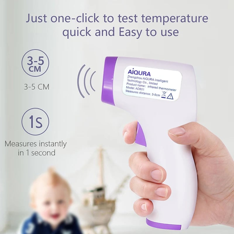 Digital Infrared Forehead Thermometer - Non-Contact, Medical for Baby & Adults