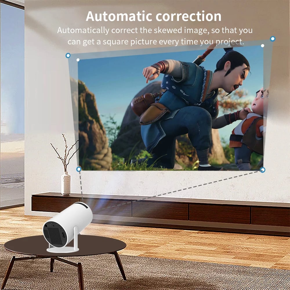 MSL Mini Projector 4K 1080P Support, Portable Projector WiFi6 BT 5.0 Android 11