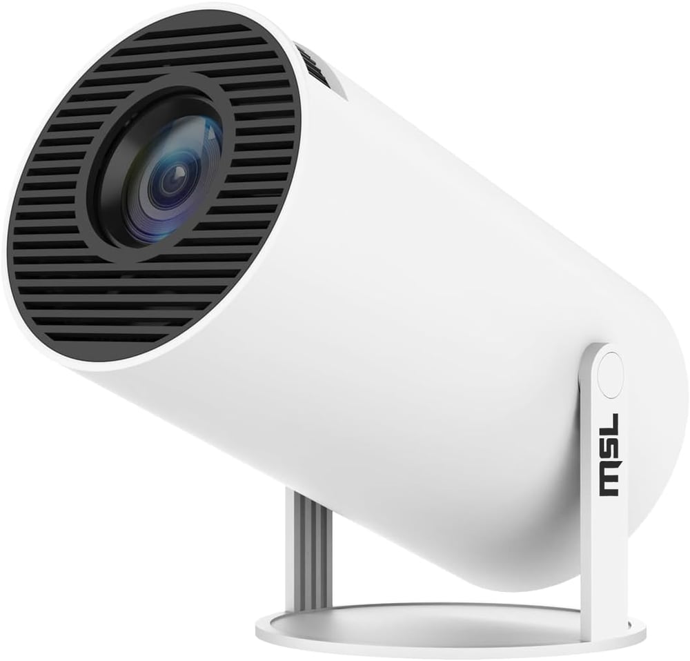 MSL Mini Projector 4K 1080P Support, Portable Projector WiFi6 BT 5.0 Android 11