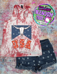Image 1 of USA Cow Skull Women's Tank