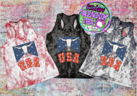 Image 2 of USA Cow Skull Women's Tank