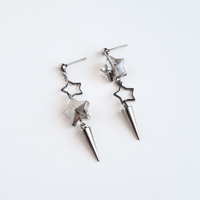 Image 1 of double star earrings (mismatch)