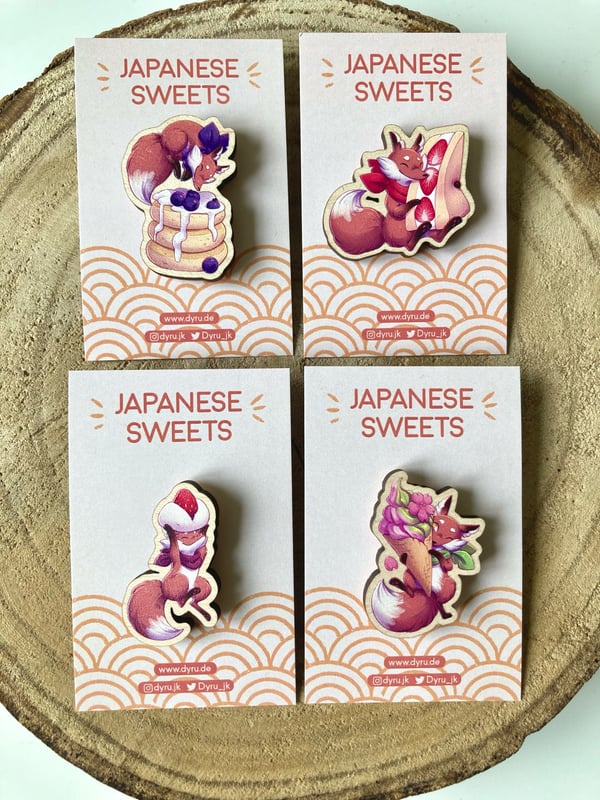 Image of Wood Pins - Japanese Sweets II