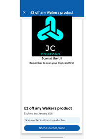 £2 walkers tesco's coupon (infinite uses) Receive to your E-mail