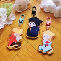 Image 1 of TRIGUN STAMPEDE | Keychains Bebe Vash, Knives and Wolfwood