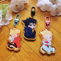 Image 2 of TRIGUN STAMPEDE | Keychains Bebe Vash, Knives and Wolfwood