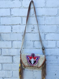 Image 2 of Barca Bag - cream and gold fringes