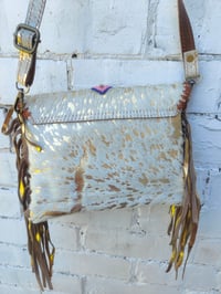 Image 10 of Barca Bag - cream and gold fringes cross body or wear on waist