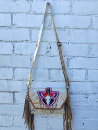 Image 7 of Barca Bag - cream and gold fringes