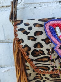 Image 2 of Barca Bag - cream leopard with trim 