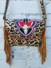 Image 1 of Barca Bag - cream leopard with trim 