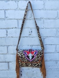 Image 5 of Barca Bag - cream leopard with trim 