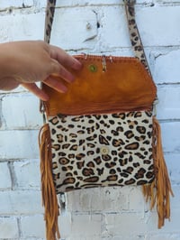 Image 6 of Barca Bag - cream leopard with trim 