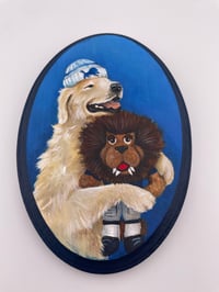 Image 1 of Detroit Lions Dog Painting