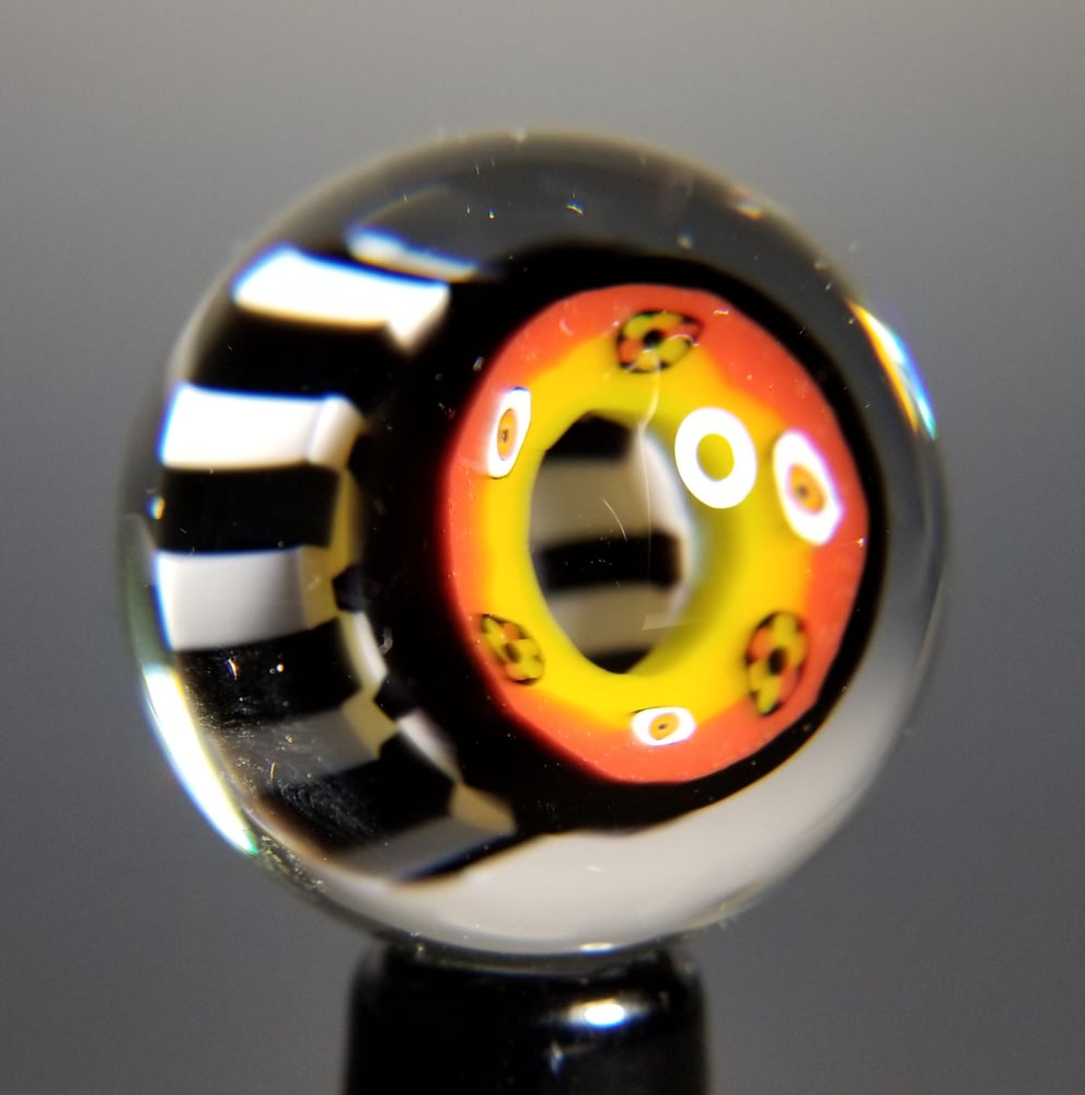 Image of 29mm Rasta Eye Ring / Checkerboard marble