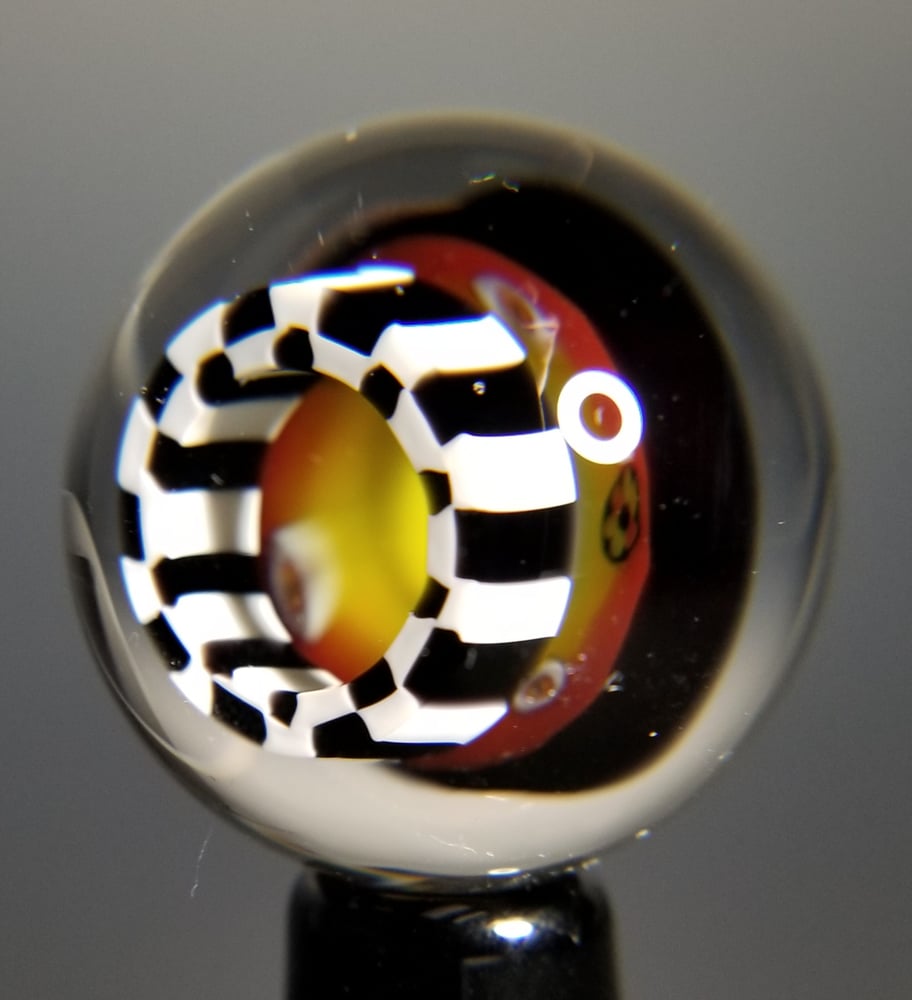 Image of 29mm Rasta Eye Ring / Checkerboard marble