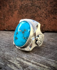 Image 1 of WL&A Handmade Sierra Bella Thunderbird Signet Ring - Size 10