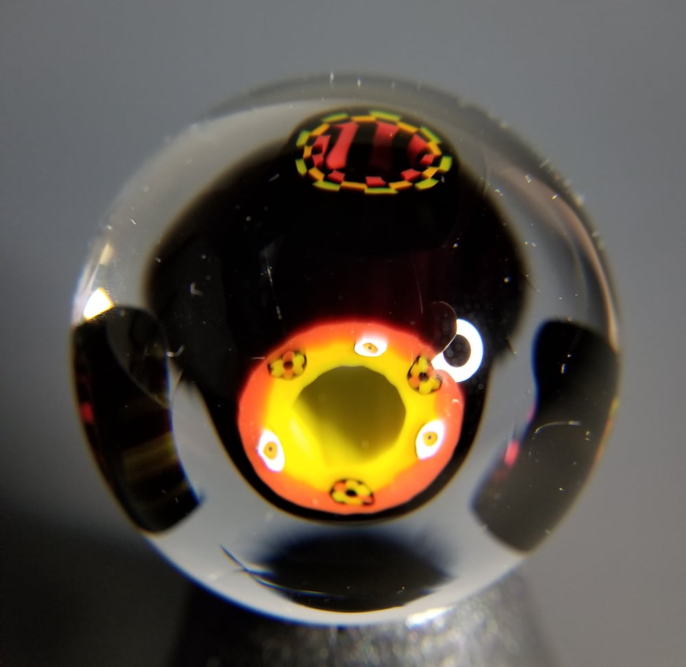 Image of 39mm Rasta Eye Vortex with Rasta Checkerboard satellites 